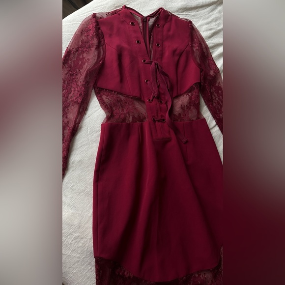 NBD Red Lace Dress - Picture 4 of 7